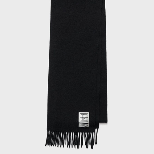 [TOTEME]Classic wool scarf_BLACK