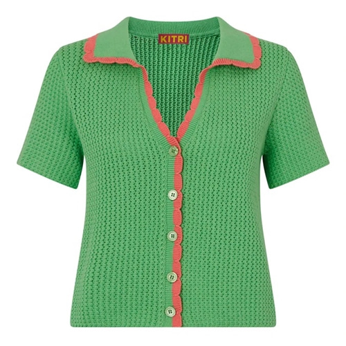 [KITRI]Finley Knit Polo Top_GREEN