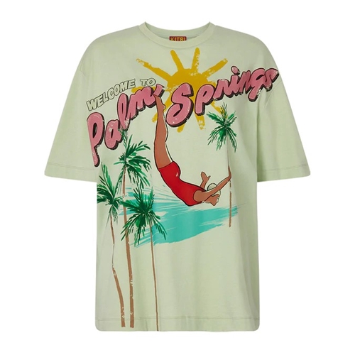 [KITRI]Gia Mint Green Palm Springs Print Oversized Tshirt