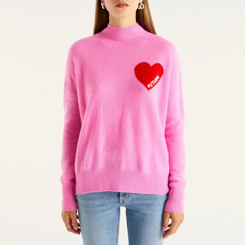 [FROM FUTURE]Oversized Stand-up Collar Future Heart_PINK